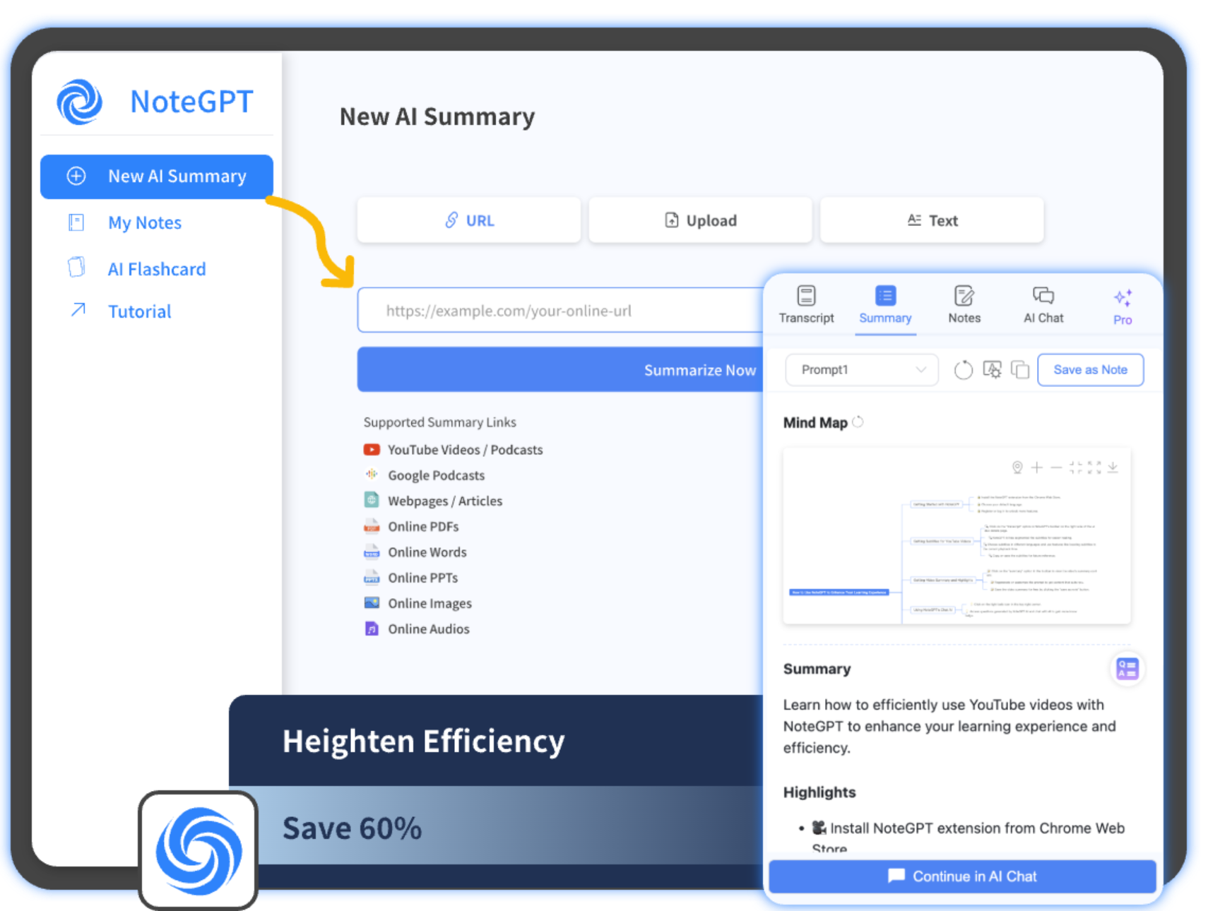 NoteGPT：多功能AI工具网站
