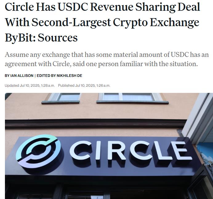 Circle 与 OKX 、Bybit等交易所合作推出USDC/USD 兑换服务